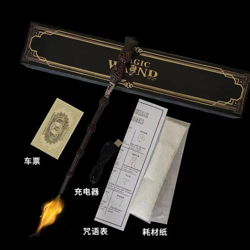Harry Potter Fire-Breathing Magic Wand | Rechargeable Cosplay Prop with Gift Box